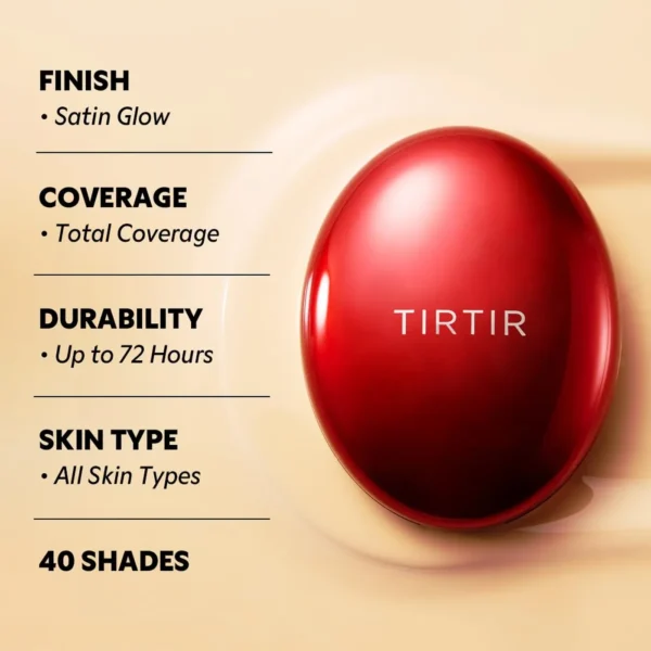 TIRTIR Mask Fit Red Cushion Foundation – 72H Long-Wear (18g)
