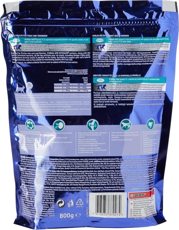 Purina ONE Senior 7 Plus Dry Cat Food – Chicken (800g)