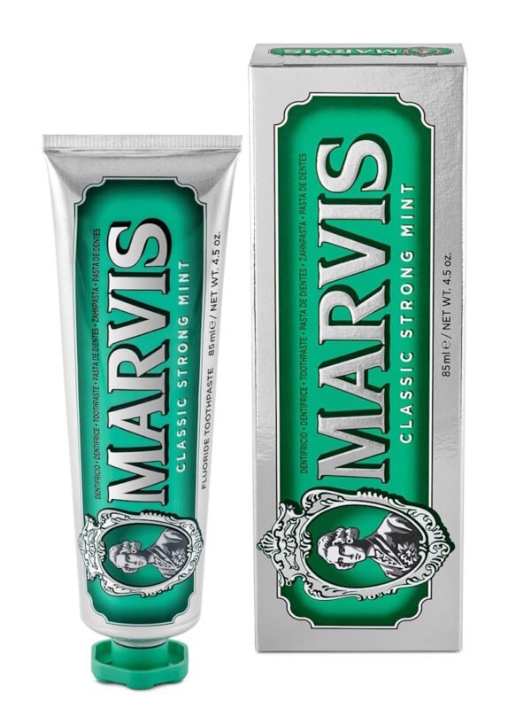 Marvis Classic Strong Mint Toothpaste 85ml - Premium Luxury Toothpaste for Intense Freshness and Plaque Protection