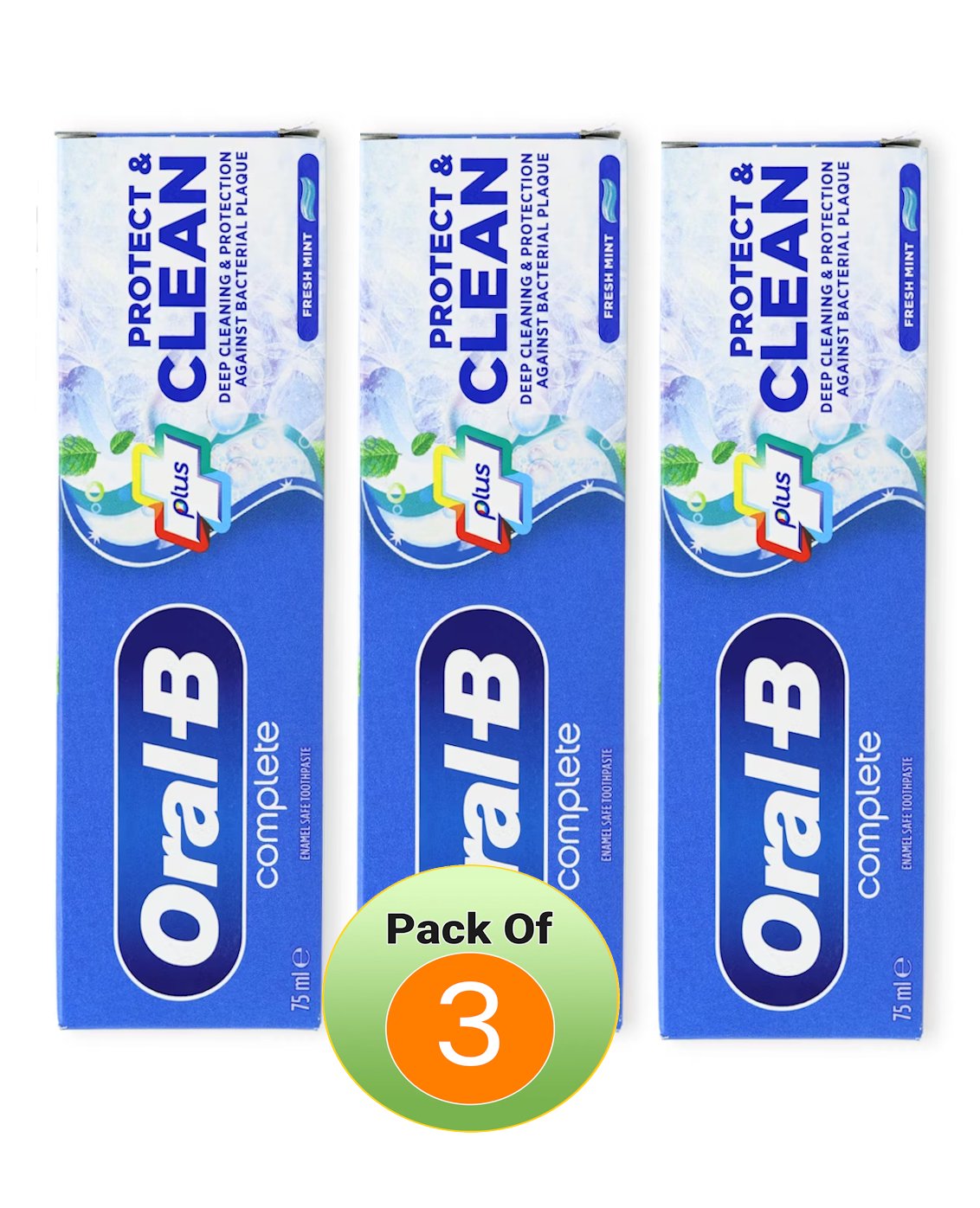 Oral B Protect & Clean Toothpaste 3 Pack - Cavity Protection and Fresh Breath Triple Pack