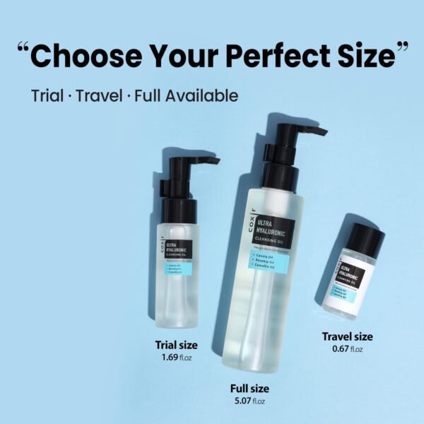 COXIR Ultra-Hyaluronic Cleansing Oil — Deep Clean & Hydrate Makeup Remover with Cactus, Rosehip & Camellia Oil, 150 ml / 5.07 fl.oz.