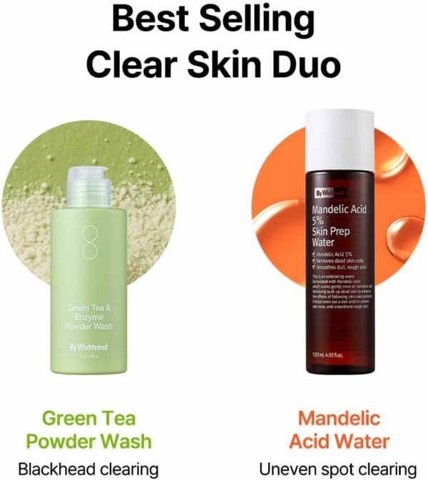 By Wishtrend Clear Skin Duo featuring Green Tea Powder Wash and Mandelic Acid