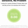 Clinical test results showing 0.00 irritation for sensitive skin