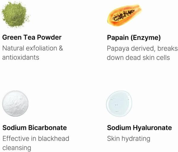 Icons showing Sodium Bicarbonate and Enzyme properties