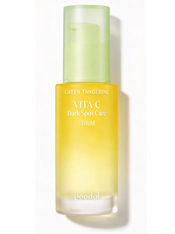 Goodal Green Tangerine Vita-C Dark Spot Care Serum 40ml in yellow pump bottle with green cap