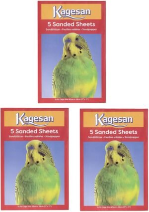 Kagesan Red bird cage sand paper sheets 3 pack 15 sheets 43cm x 28cm