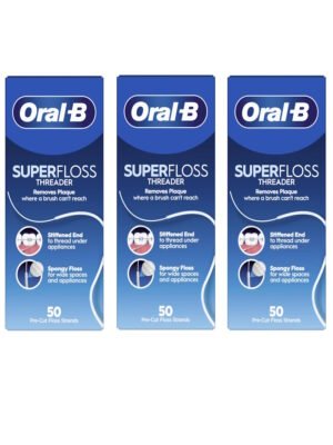 Oral-B Super Floss Mint 50 Pre-Cut Strands Pack of 3 front view