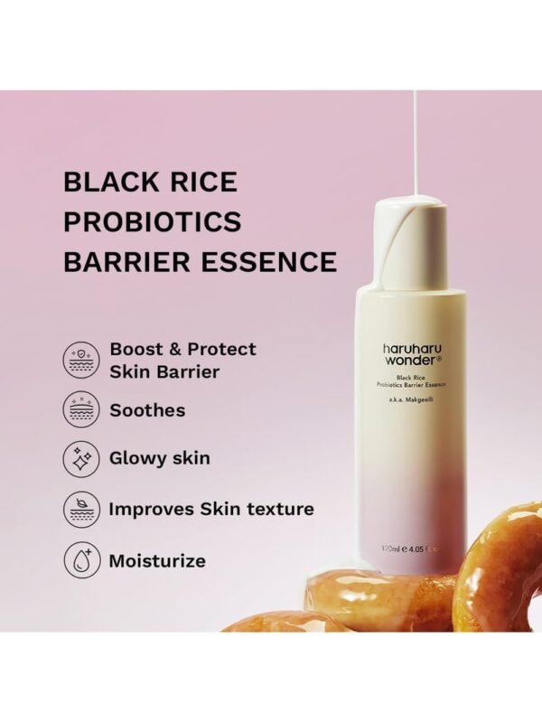 Haruharu Wonder Black Rice Barrier Essence – Five Key Benefits Haruharu Wonder Black Rice Probiotics Barrier Essence benefits – boost skin barrier, soothe, glow, improve texture, and moisturise